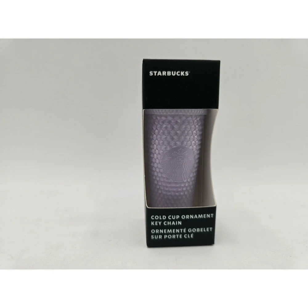 NEW Starbucks Matte Lavender Lilac Diamond‎ Cold Cup Tumbler Ornament / Keychain